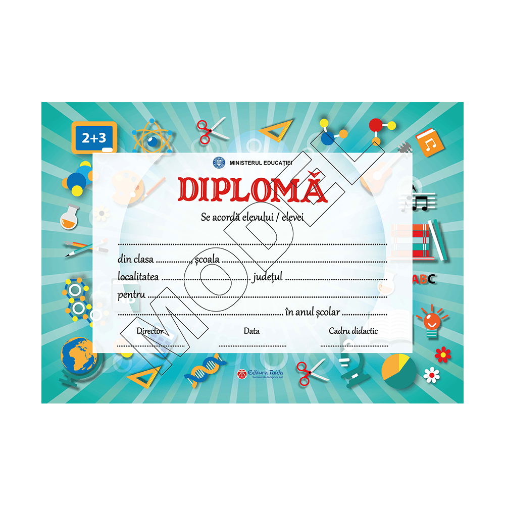 Diploma scolara personalizabila 2022 - model 11